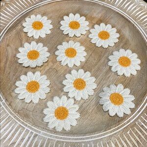 Cream Daisy Patch with Orange Center